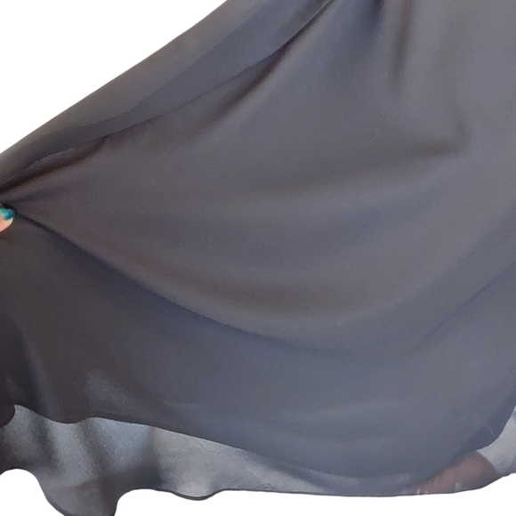 Vintage Sequined Julian Wilder Little Black Dress Empire Dress Full Skirt - Picture 10 of 16